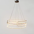Modern Minimalist Chandelier With Circular Ring Design And Soft Golden Light