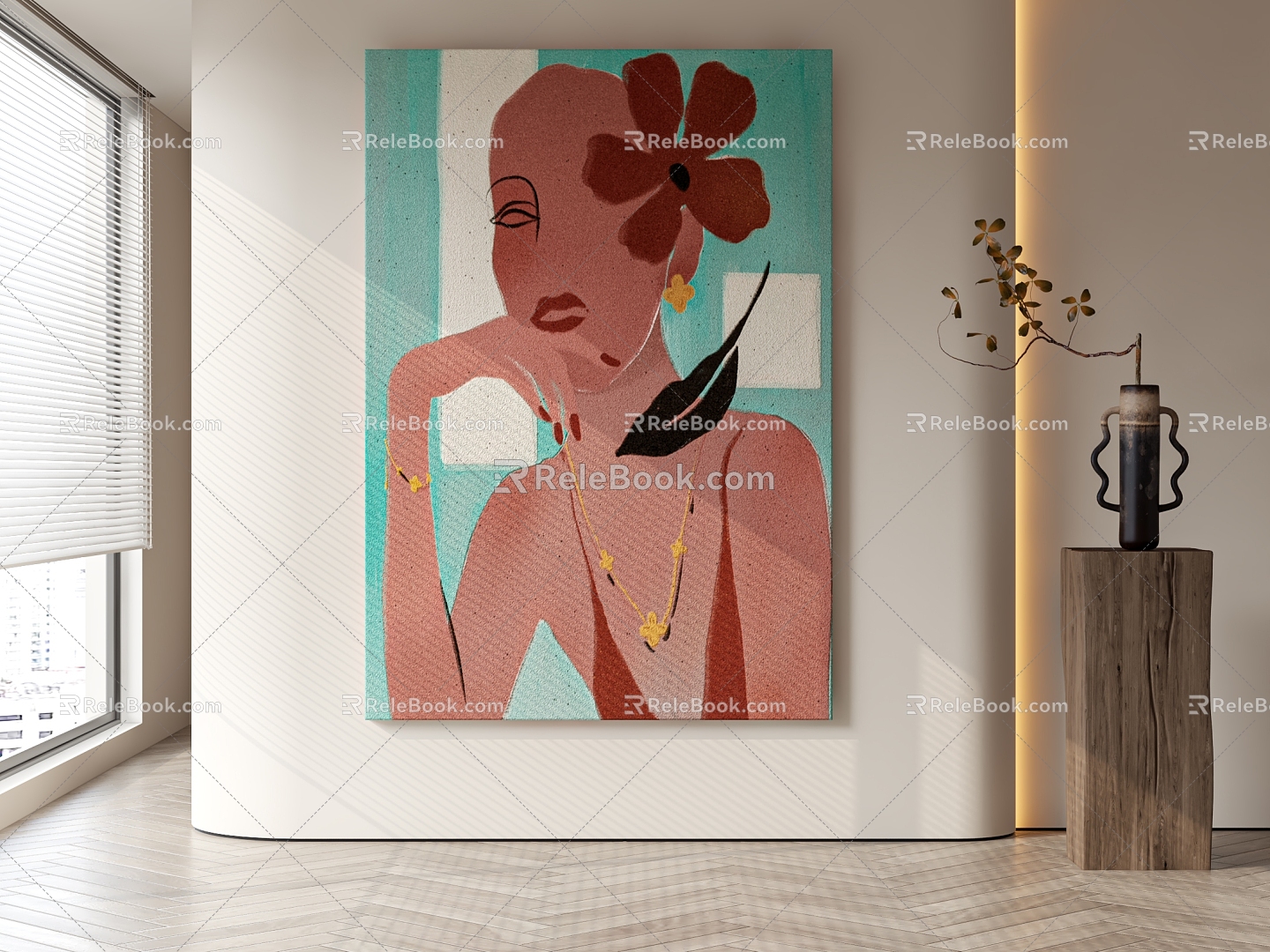 figure decorative painting 3d model