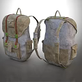 Vintage Canvas Backpacks With Adjustable Straps And Multiple Utility Pockets Design 3d model