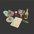 Practical Household Items Including Teacups Teapot Plates Bottle And Package