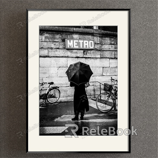 modern figure painting neoclassical black and white commercial space photography umbrella decorative painting model