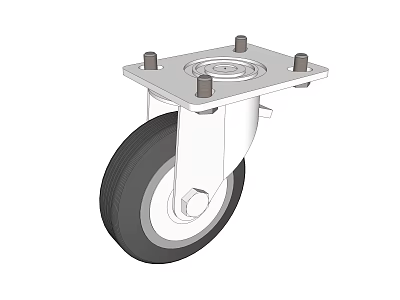 Heavy Duty Industrial Equipment Caster Wheel With Metal Base And Bolt Mounting Design 3d model