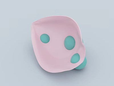 Kindergarten Children's Toy With Pink Surface And Blue Polka Dots 3d model