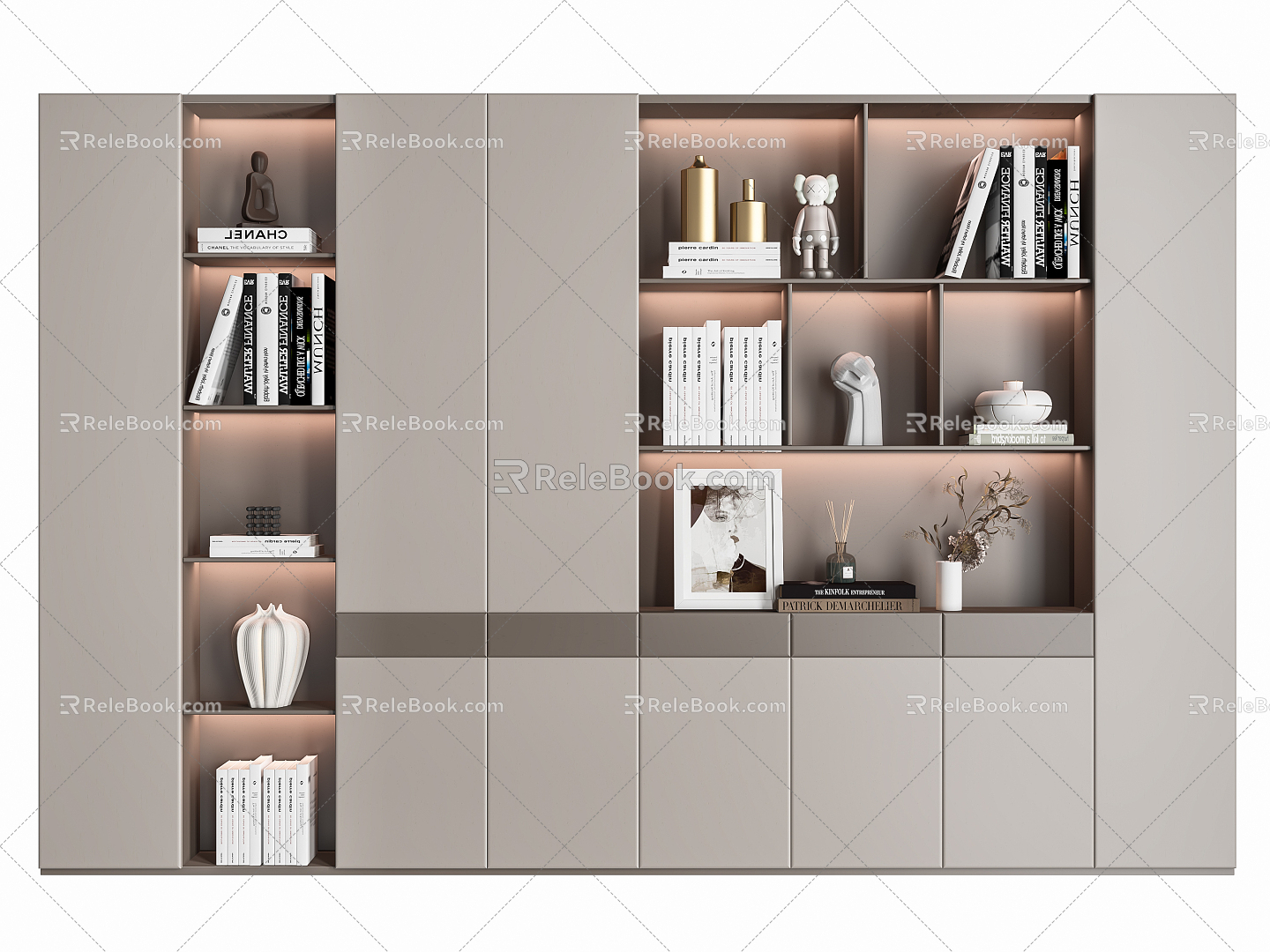 Modern bookcase 3d model