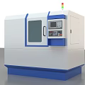 Industrial Equipment With White Body Blue Frame Transparent Observation Window Control Panel And Indicator Lights