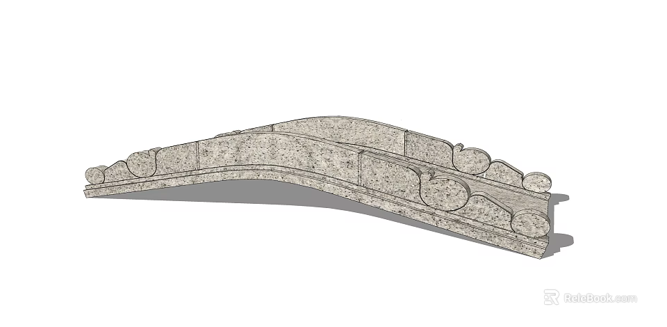 Ornate Stone Landscape Bridge With Arched Structure And Circular Decorative Details 3d model 