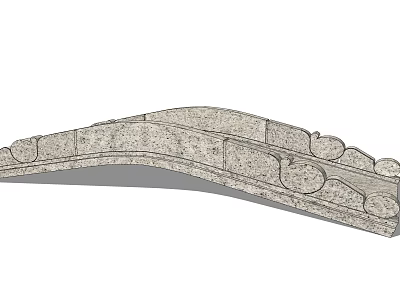 Ornate Stone Landscape Bridge With Arched Structure And Circular Decorative Details 3d model