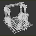 Ancient Carved Stone Architectural Structure With Columns Base Platform And Steps
