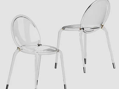 Transparent Modern Leisure Chairs with Sleek Design and Slender Legs for Contemporary Spaces 3d model