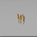 Multiple Fresh Shiny Yellow Plump Wheat Ears On Dark Background