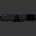 Black Train Locomotive 3D Model With Detailed Design And Yellow Front Details