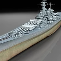 Battleship With Multiple Large Cannons On Deck