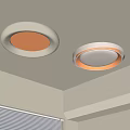Two Modern Round Ceiling Lights with Soft Glow and Sleek Design 3d model