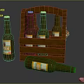 Wooden Beer Crate With Labeled Bottles And Fallen Bottle With Cap
