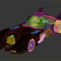 Iconic Black Batmobile Featuring Bat Wing Design Turbo Engine And Yellow Lights 3d model