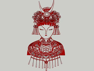 Chinese Miao girl silhouette rack 3d model