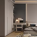 Modern Kids Room Interior Design With Bed Toys Bookshelf Round Ceiling Light And Soft Rug