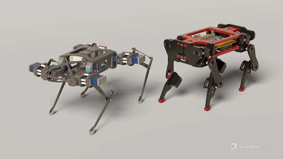 Industrial Equipment Quadruped Robots With Mechanical Structure And Robotic Leg Design 3d model 
