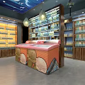 Modern Specialty Store Interior With Organized Shelves And Displayed Products Counter