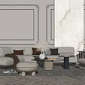 Modern sofa coffee table combination 3d model