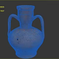 Hand Carved Terracotta Vase Sculpture With Two Handles And Orange Finish