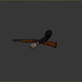 Tactical Shotgun With Black Arm Guards And Brown Gloves In Hands