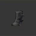 Practical Blue Gray Everyday Boot With Two Metal Buckles And Light Brown Sole 3d model