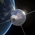 Satellite Orbiting Earth In Space With Night Lights And Continental View