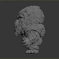 Detailed 3D Sculpted Gorilla Model With Textured Fur And Fierce Standing Pose