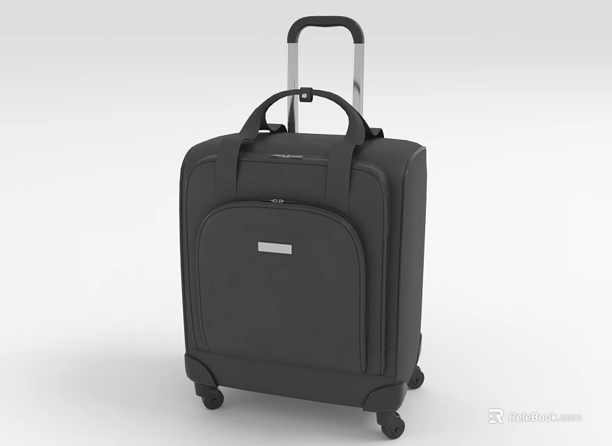 Durable Black Suitcase With Telescopic Handle Rolling Wheels And Carry Handle 3d model