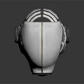 Modern White Helmet with Metallic Goggles and Red Dial Fashion Design