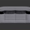 Modern Light Gray Multi person Sofa With Fabric Upholstery And Stitched Seat Details