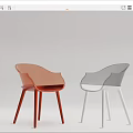 Modern Leisure Chair With Curved Backrest And Slim Legs In Various Colors