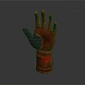 Brown Leather Glove With Black Palm Area And Red Accent For Daily Use
