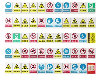 Factory sign safety production reminder sign factory warning sign safety production sign factory guide sign 3d model