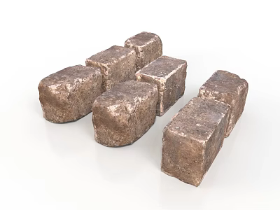 Rugged Style Stone Wall Stone Wall Stone Block Wall Rock Stone Block Building Material Foundation Landscape 3d model