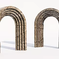 Two Vintage Stone Archways With Textured Surfaces And Rustic Architectural Details