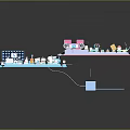 Detailed 3D Model Layout of Complex System with Colored Modules and Pipelines