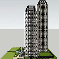 Contemporary High Rise Office Buildings With Three Towers And Green Landscaped Area