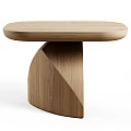 Modern Wooden Stool With Oval Seat And Unique Geometric Base Design