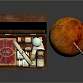 Vintage Decorative Ornament Set With Wooden Box Globe Maps And Small Decorative Pieces