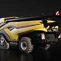 Efficient Yellow Combine Harvester With Tracked Wheels And Harvesting Equipment Cabin