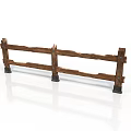 Rustic Wooden Fence Structure With Horizontal Planks And Support Posts