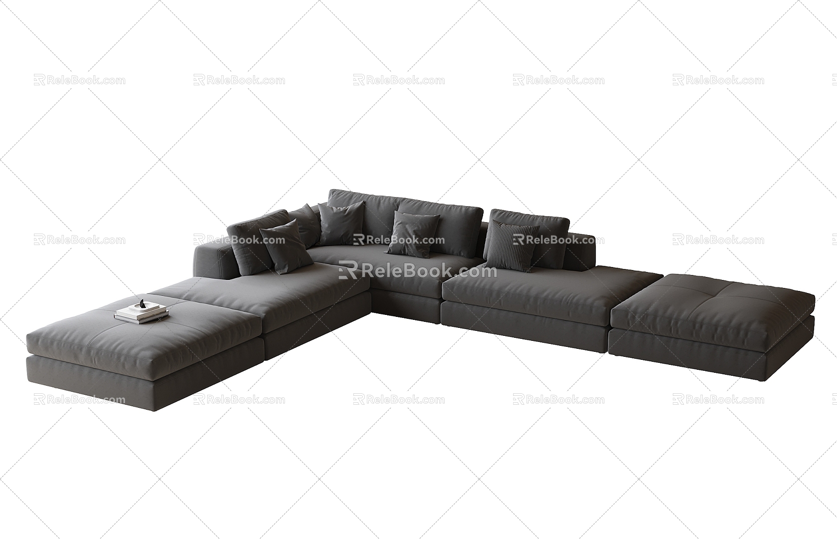 Modern corner sofa multiplayer sofa 3d model