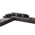 Modern corner sofa multiplayer sofa 3d model