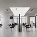Sleek Minimalist Modern Beauty Hair Salon Interior Design With Spacious Styling Stations And Bright Lighting