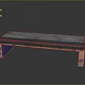 Modern Outdoor Bench With Gray Top And Colorful Spotted Metal Legs Design