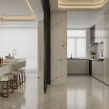 Modern Living Dining Room Interior With White Curved Sofa Blue Armchair And Gold Chandelier