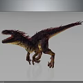 Ferocious Purple Orange Dinosaur With Red Spikes Open Mouth Standing On Dark Background
