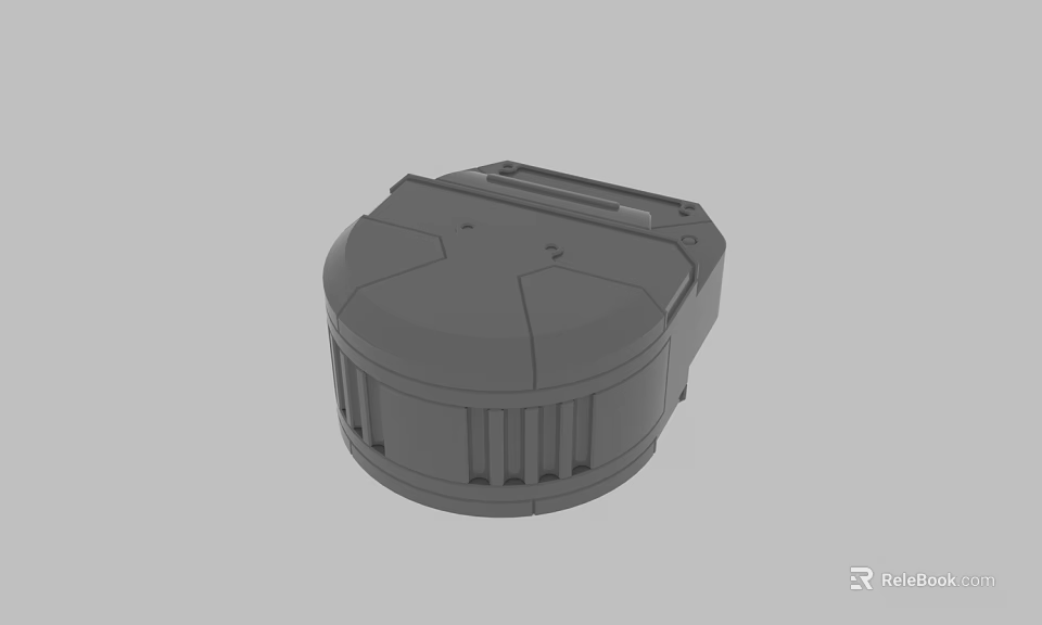 3D Model of Industrial Device Casing With Circular Shape and Ventilation Slots 3d model 